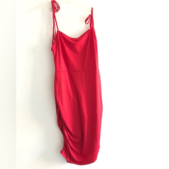 Anthropologie Hutch Womens Red Sleeveless Ruched Mini Asymmetrical Size XL - Picture 6 of 11